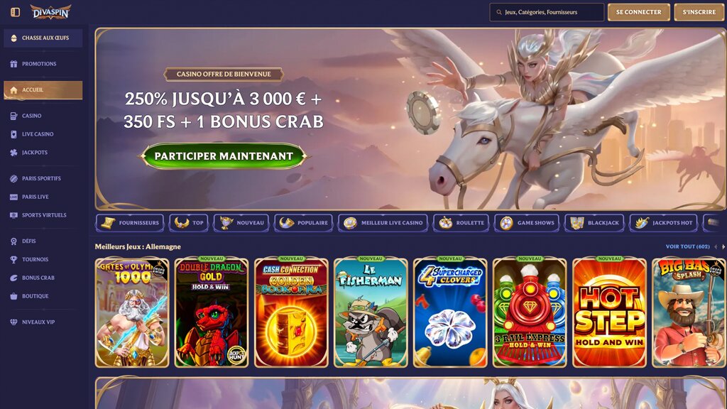 divaspin casino belgie screenshot